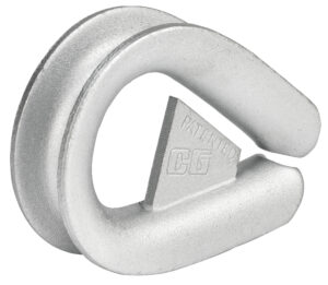 Silver device part with a unique triangular centerpiece, labelled with PATENTED CG for industrial applications.