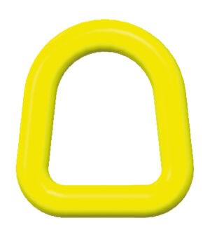 Yellow 3D oval handle on white background.