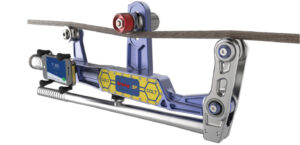 Digital tension meter for cables, featuring a display for precise measurements in engineering and construction applications.
