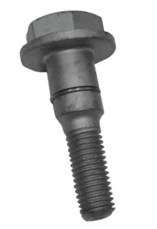 Close-up of a metal bolt with a hex head and threaded shaft, suitable for industrial fastening applications.