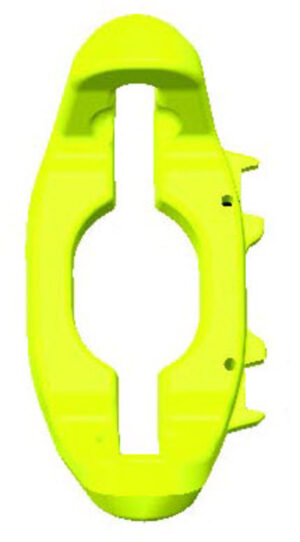Bright yellow plastic shield for insulation and safety in industrial settings.