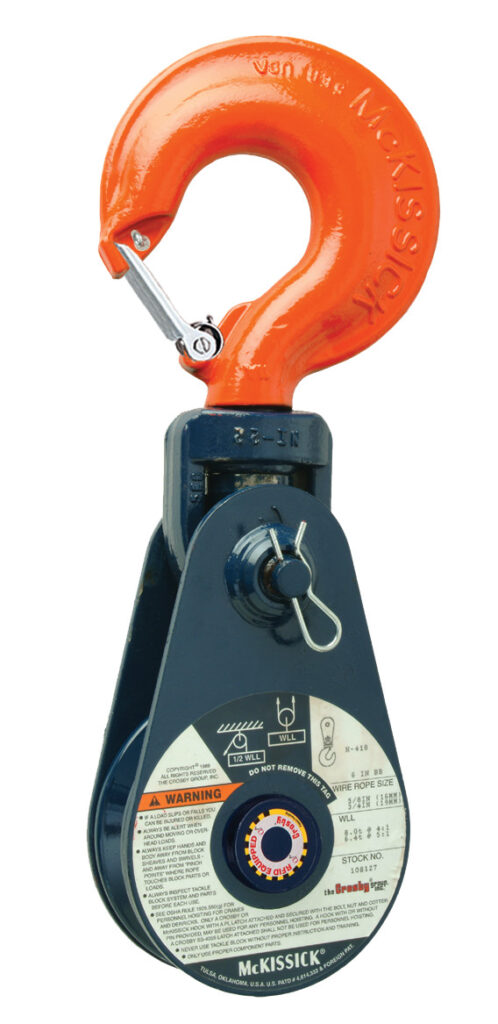 Crosby McKissick Snatch Block with Hook Fitting, Single Sheave, 2-12t ...