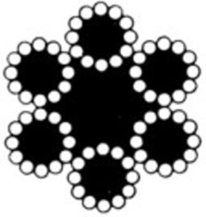 Gunnebo Industries 72-trådig med fiberkärna, rostfri