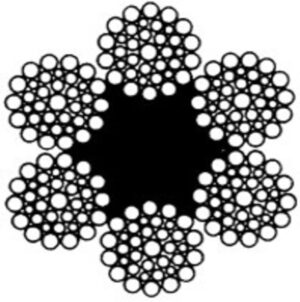 Gunnebo Industries 216-trådig Warrington-Seale med fiberkärna, galvaniserad