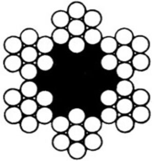 Gunnebo Industries 42-trådig med fiberkärna, galvaniserad