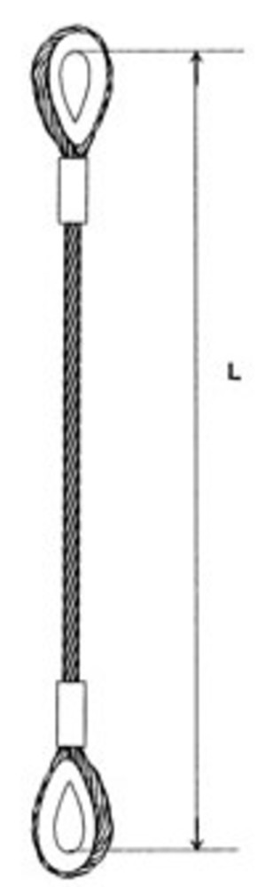 Gunnebo Industries Stållinestropp med kauser i båda ändar